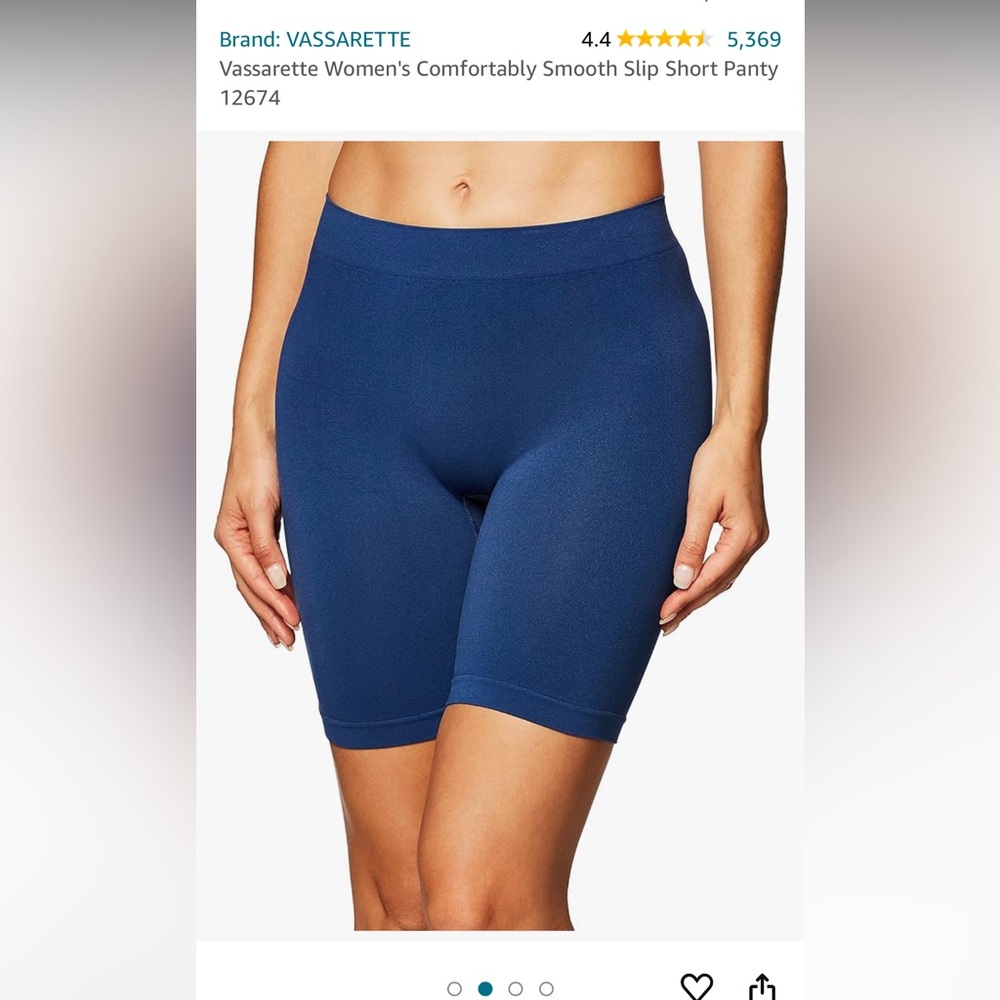 Vassarette women’s comfortable blue slip up shorts